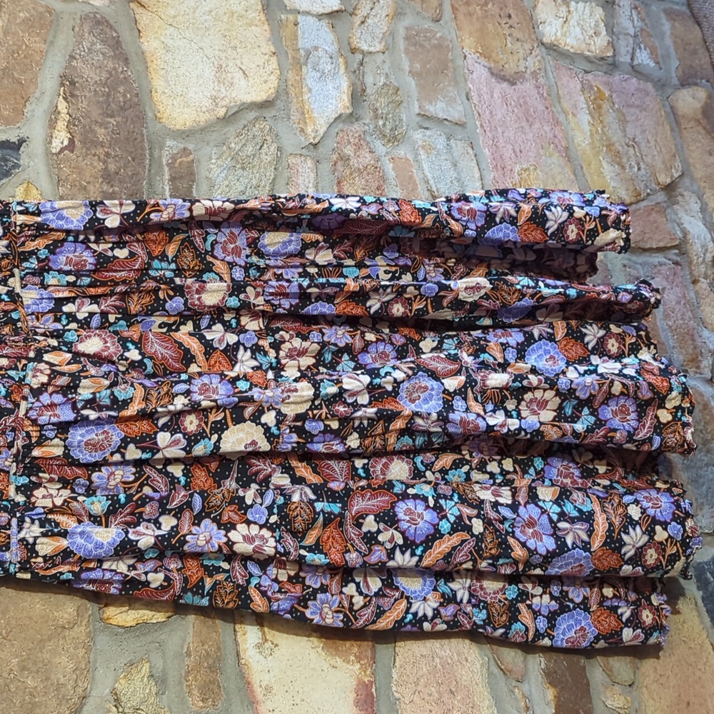 Ann Taylor Batik Autumn Leaves Midi Flare Dress - Picture 10 of 14